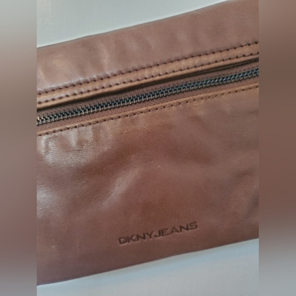DKNY Jeans – Lamb Leather Clutch/Purse – Brown - Picture 4 of 7